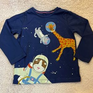Mini Boden animal astronaut t-shirt, size 4-5, like new